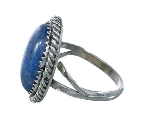 Denim Lapis Sterling Silver Native American Ring Size 8 JX130293